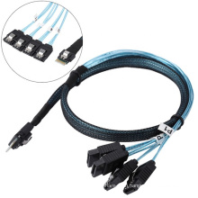 2020 New Products MINI SAS Cable  MINI SAS 38P SFF-8654 to 4Sata Data Server Cable
